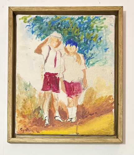 Two Balinese school boys de Cynthia Ruffin Simon, Pintura a la venta en Singulart