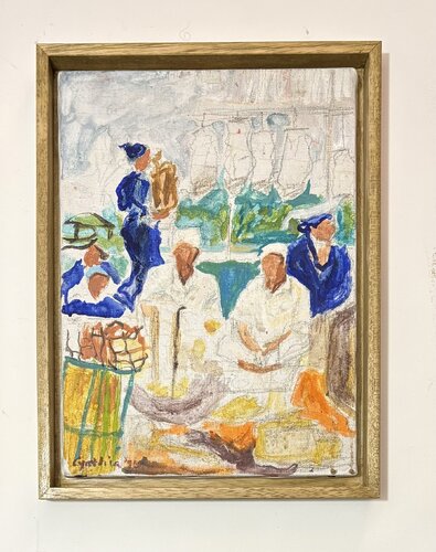 Balinese musicians rehearsing di Cynthia Ruffin Simon, Pittura in vendita su Singulart