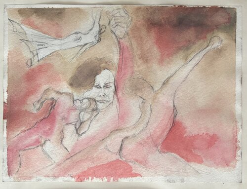 Rocket Woman dancing with Amazones van Cynthia Ruffin Simon, Schilderij te koop op Singulart