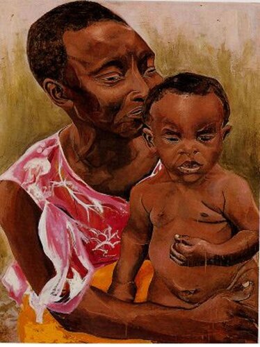 Mother and Child by Cynthia Ruffin Simon, Painting for Sale on Singulart