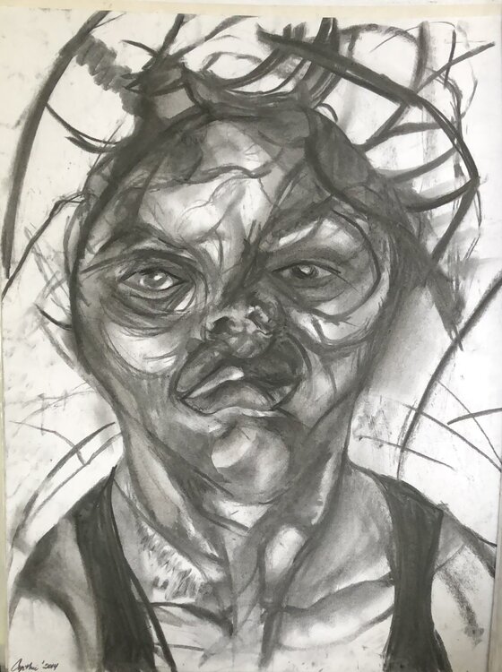 Autoportrait de l'artiste Cynthia Ruffin Simon