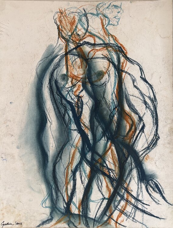 Couple nu debout Cynthia Ruffin Simon