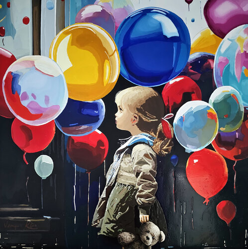 These are Not Balloons van Carolina Vargas Reis, Schilderij te koop op Singulart