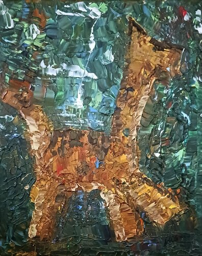 The Watchtower Giraffe van Paul Brandwein, Schilderij te koop op Singulart