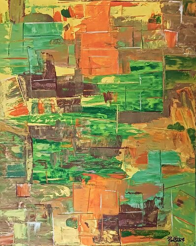 Structural Memory II: Green  Field Construct van Paul Brandwein, Schilderij te koop op Singulart