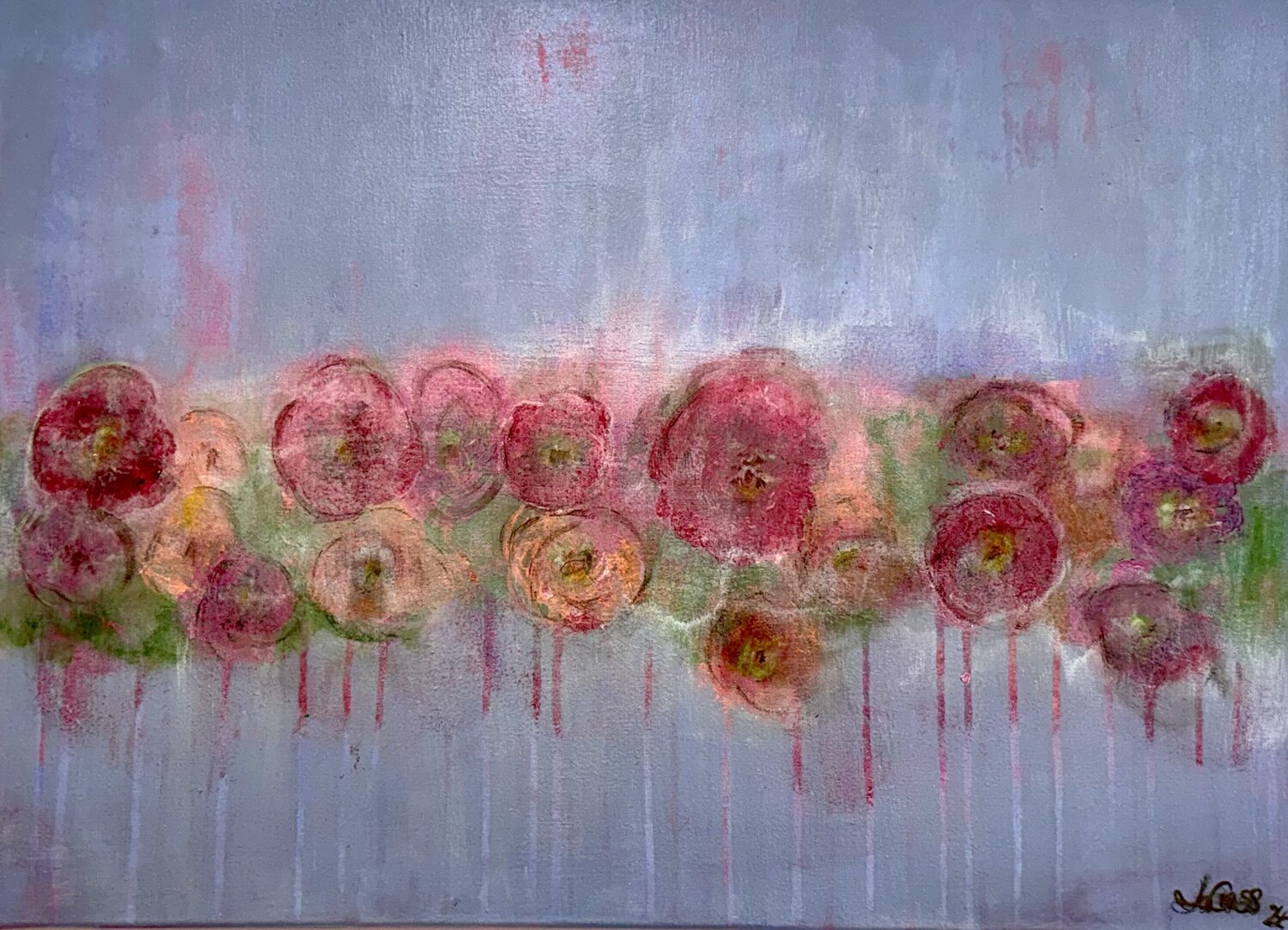 Les coquelicots du matin (Mohnblumen am Morgen) Bettina Hervatin Originalgemälde zu verkaufen