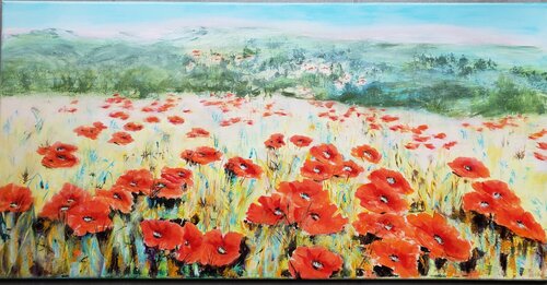 Eté coquelicots van Thérèse SORIANO, Schilderij te koop op Singulart