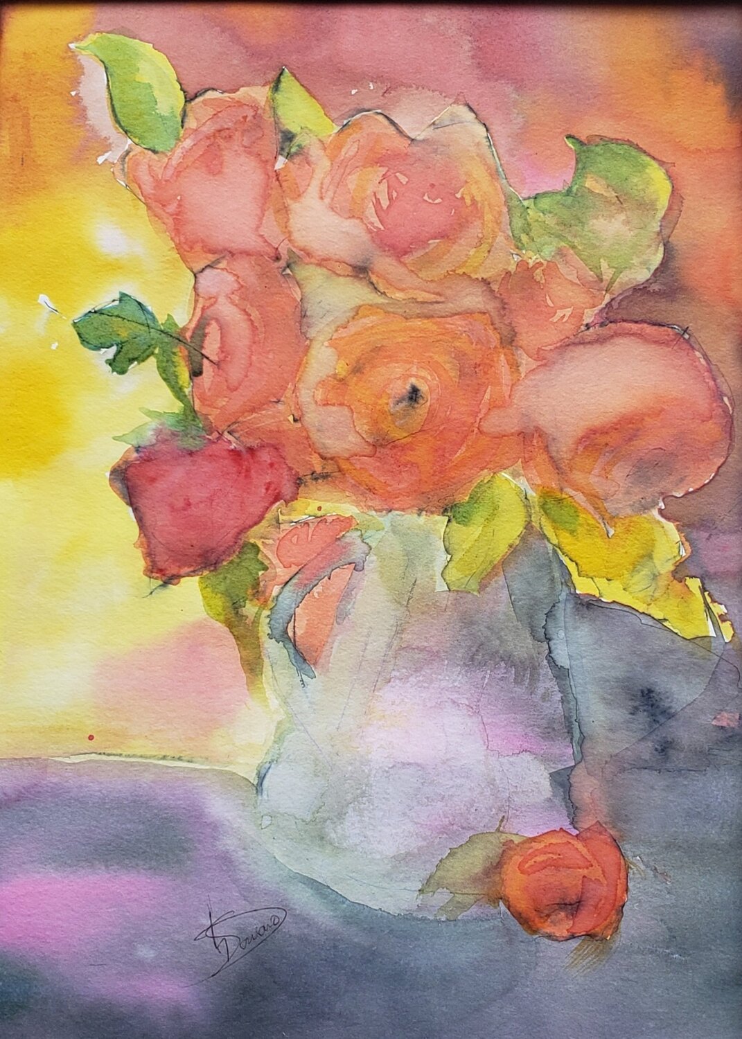 Bouquet ensoleillé Thérèse SORIANO Originalgemälde zu verkaufen