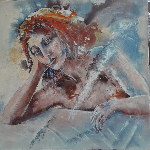 Un ange à ma table van Annie Decaëns, Schilderij te koop op Singulart