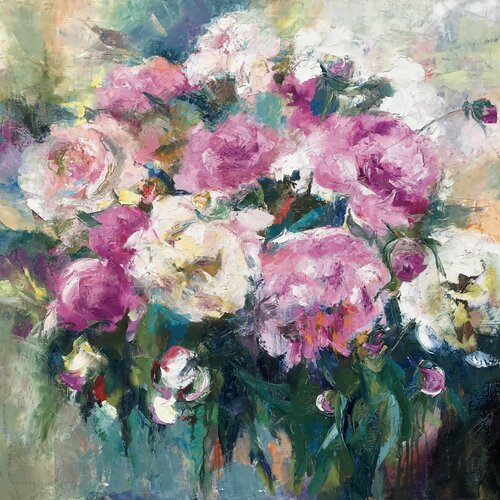 «Pivoines en fleurs» by Oxana Sanson, Painting for Sale on Singulart