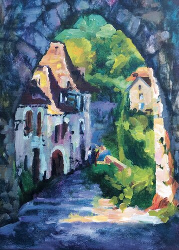 «La ruelle au soleil» by Oxana Sanson, Painting for Sale on Singulart