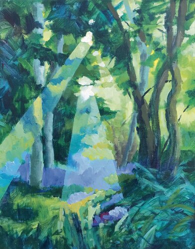 «Rayons dans le silence vert» von Oxana Sanson, Malerei kaufen auf Singulart