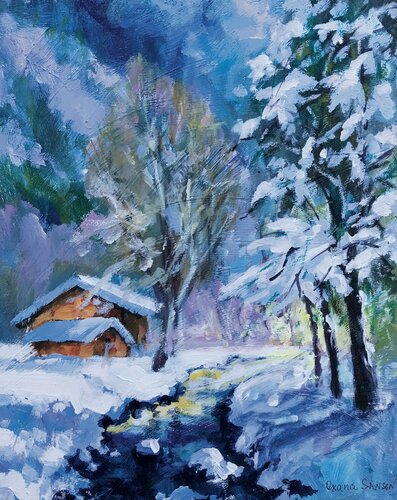 «La douce lumière de l’hiver» von Oxana Sanson, Malerei kaufen auf Singulart