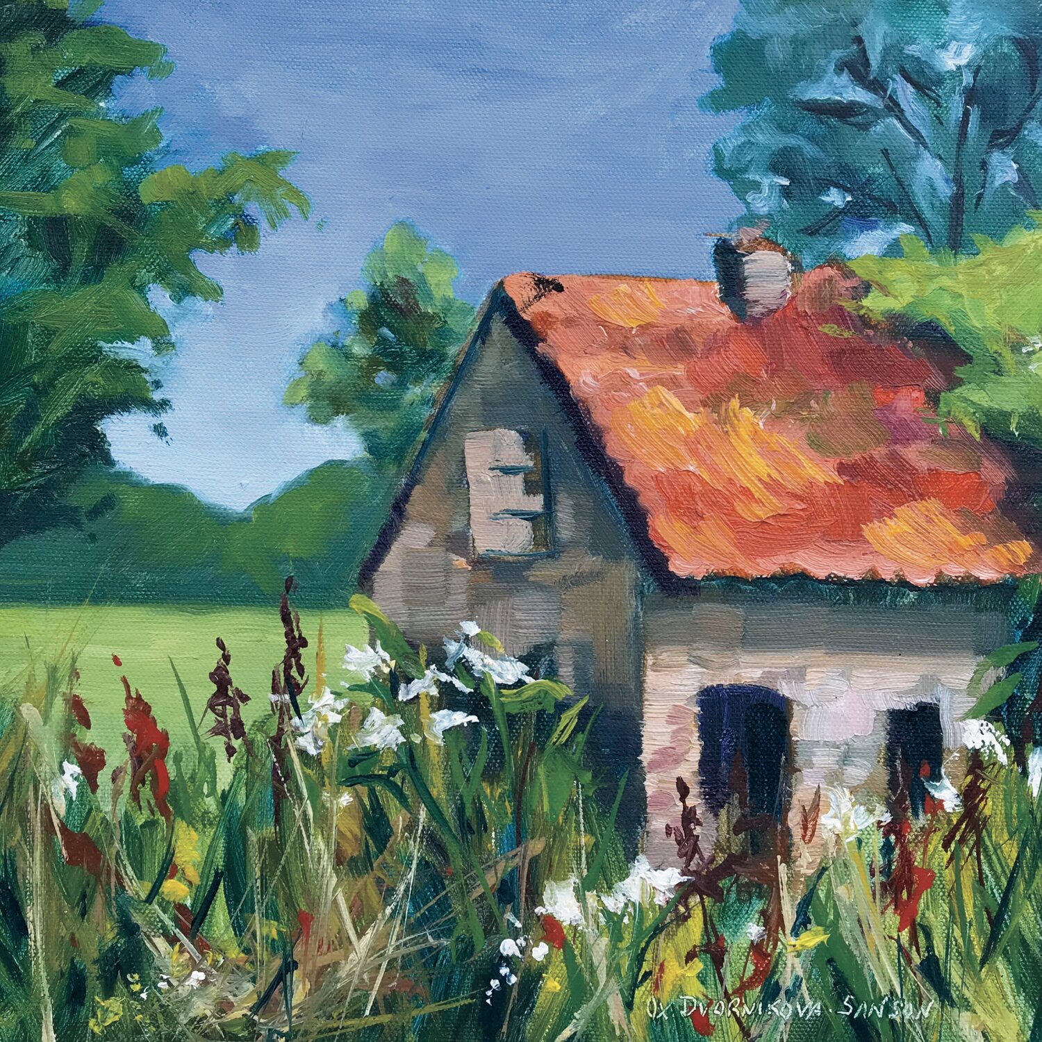 «La maison d’été» Oxana Sanson Original painting for sale