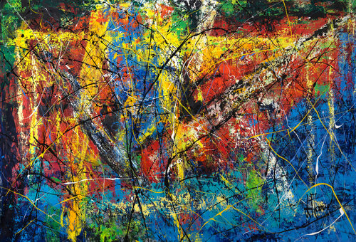 Création abstraite L061 van Jean-Jacques Marie, Schilderij te koop op Singulart