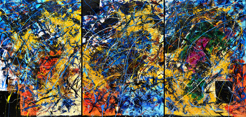 Triptyque composée de 3 créations abstraites van Jean-Jacques Marie, Schilderij te koop op Singulart
