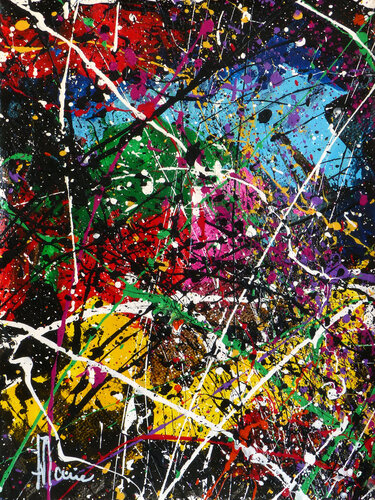 Création abstraite A219 avec cadre au choix (noir ou bois clair) by Jean-Jacques Marie, 絵画 for Sale on Singulart