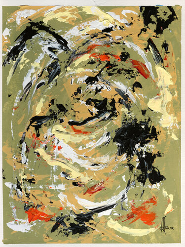 Création abstraite série Humeurs H263 avec cadre au choix (noir ou bois clair) van Jean-Jacques Marie, Schilderij te koop op Singulart