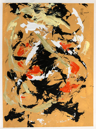 Création abstraite série Humeurs H265 avec cadre au choix (noir ou bois clair) van Jean-Jacques Marie, Schilderij te koop op Singulart