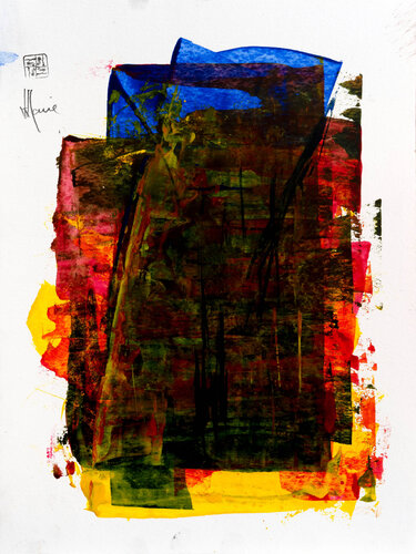 Création abstraite série Essence E051 avec cadre au choix (noir ou bois clair) by Jean-Jacques Marie, Work on Paper for Sale on Singulart