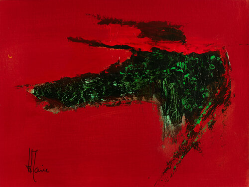 Création abstraite série Humeurs H228 avec cadre au choix (noir ou bois clair) van Jean-Jacques Marie, Schilderij te koop op Singulart