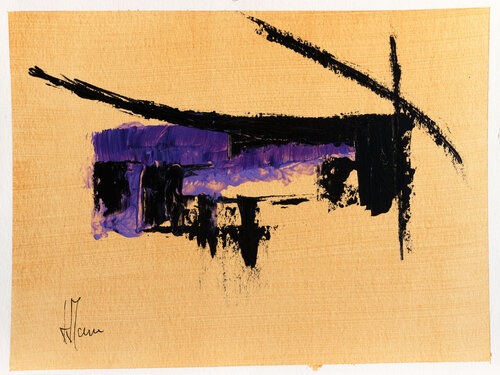 Création abstraite série Humeurs H362 avec cadre au choix (noir ou bois clair) van Jean-Jacques Marie, Schilderij te koop op Singulart