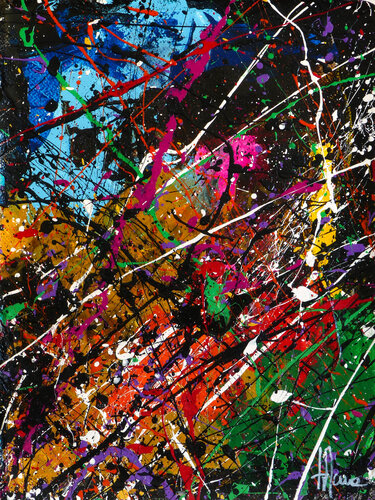 Création abstraite A226 avec cadre au choix (noir ou bois clair) van Jean-Jacques Marie, Schilderij te koop op Singulart