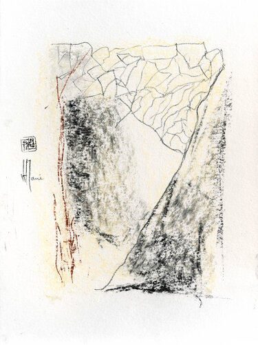 Création abstraite encadrée - Série Griserie G174 von Jean-Jacques Marie, Werk auf Papier kaufen auf Singulart