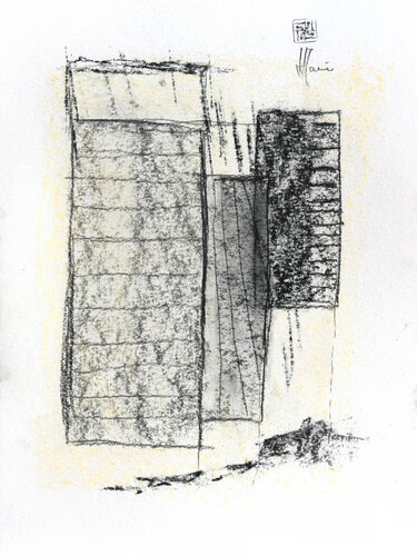 Création abstraite encadrée - Série Griserie G182 van Jean-Jacques Marie, Werk op papier te koop op Singulart