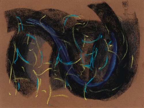 Création abstraite encadrée - Série Griserie G283 van Jean-Jacques Marie, Werk op papier te koop op Singulart