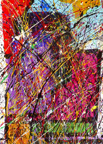 Création abstraite B043 van Jean-Jacques Marie, Schilderij te koop op Singulart