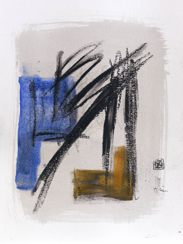 Création abstraite encadrée - Série Griserie G057 van Jean-Jacques Marie, Werk op papier te koop op Singulart