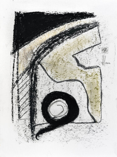 Création abstraite encadrée - Série Griserie G117 van Jean-Jacques Marie, Werk op papier te koop op Singulart