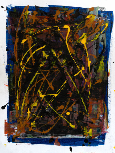 Création abstraite série Essence E030 avec cadre au choix (noir ou bois clair) by Jean-Jacques Marie, Work on Paper for Sale on Singulart