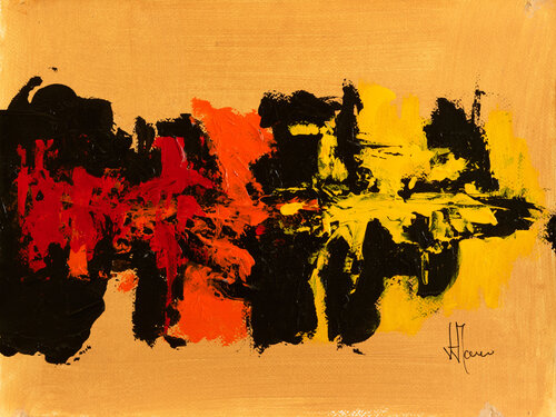Création abstraite série Humeurs H337 avec cadre au choix (noir ou bois clair) van Jean-Jacques Marie, Schilderij te koop op Singulart