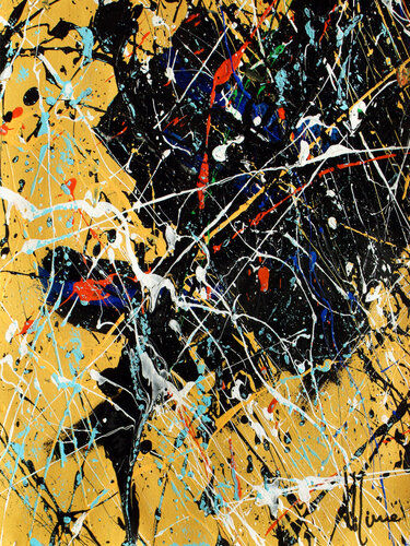 Création abstraite A364 avec cadre au choix (noir ou bois clair) van Jean-Jacques Marie, Schilderij te koop op Singulart