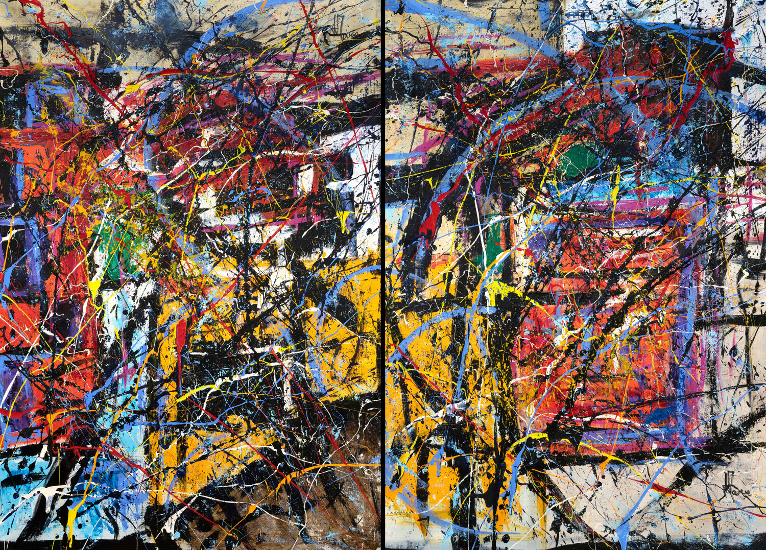 Diptyque abstrait Jean-Jacques Marie