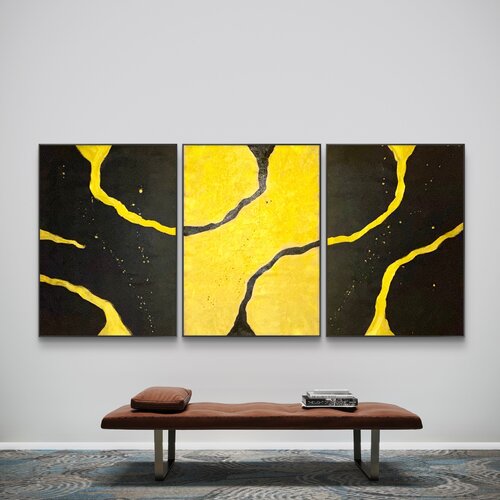 Tríptico Oro by Emanuela Pecchia, Painting for Sale on Singulart