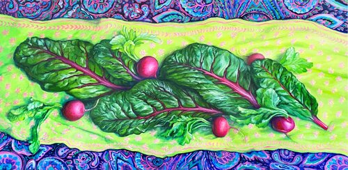 Big Leaves van Olya Tkachenko, Schilderij te koop op Singulart