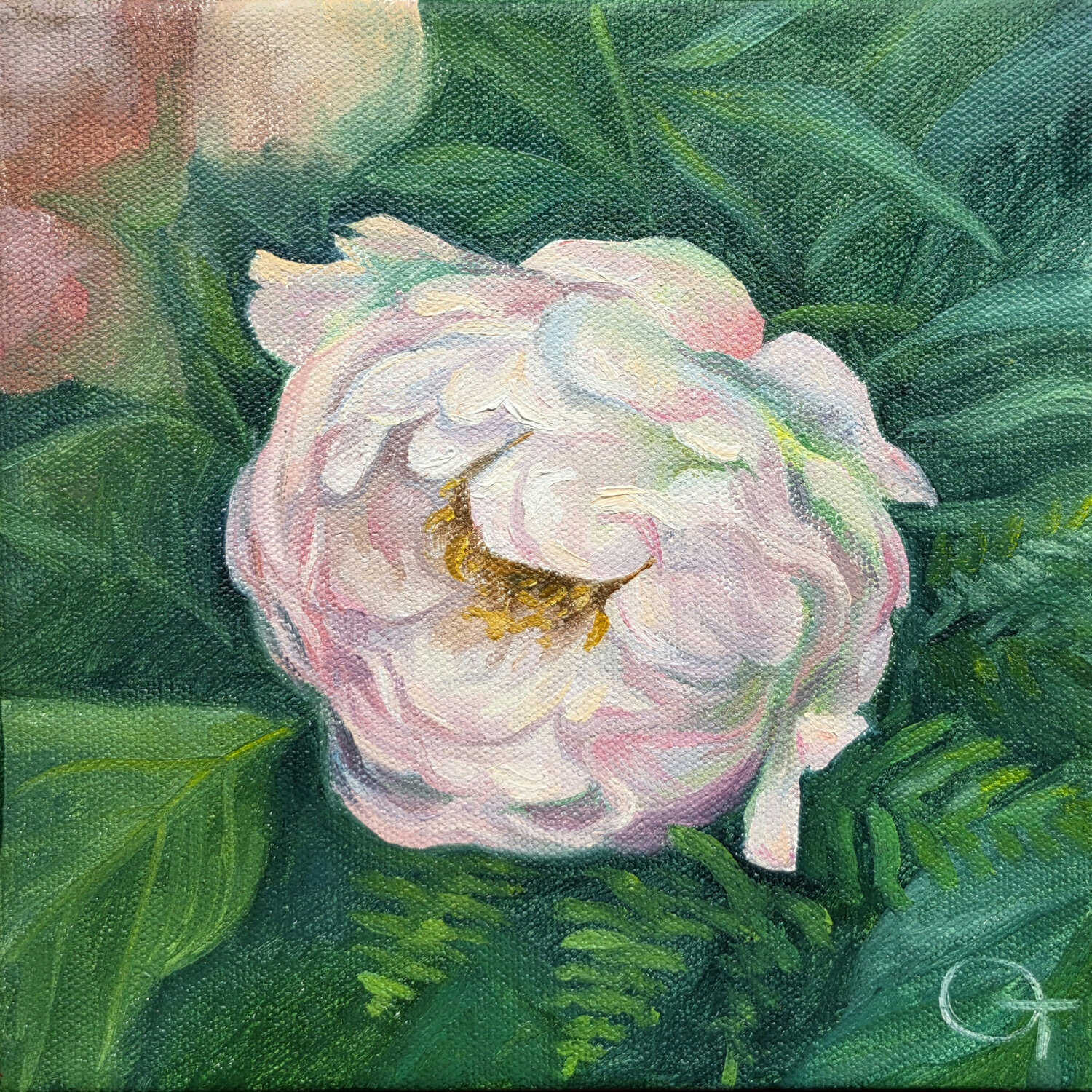 Peony #2 Olya Tkachenko Original painting for sale