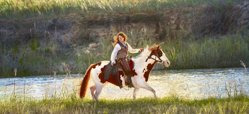 LOOKING BACK de Myron Beck Western Visions, Pintura a la venta en Singulart