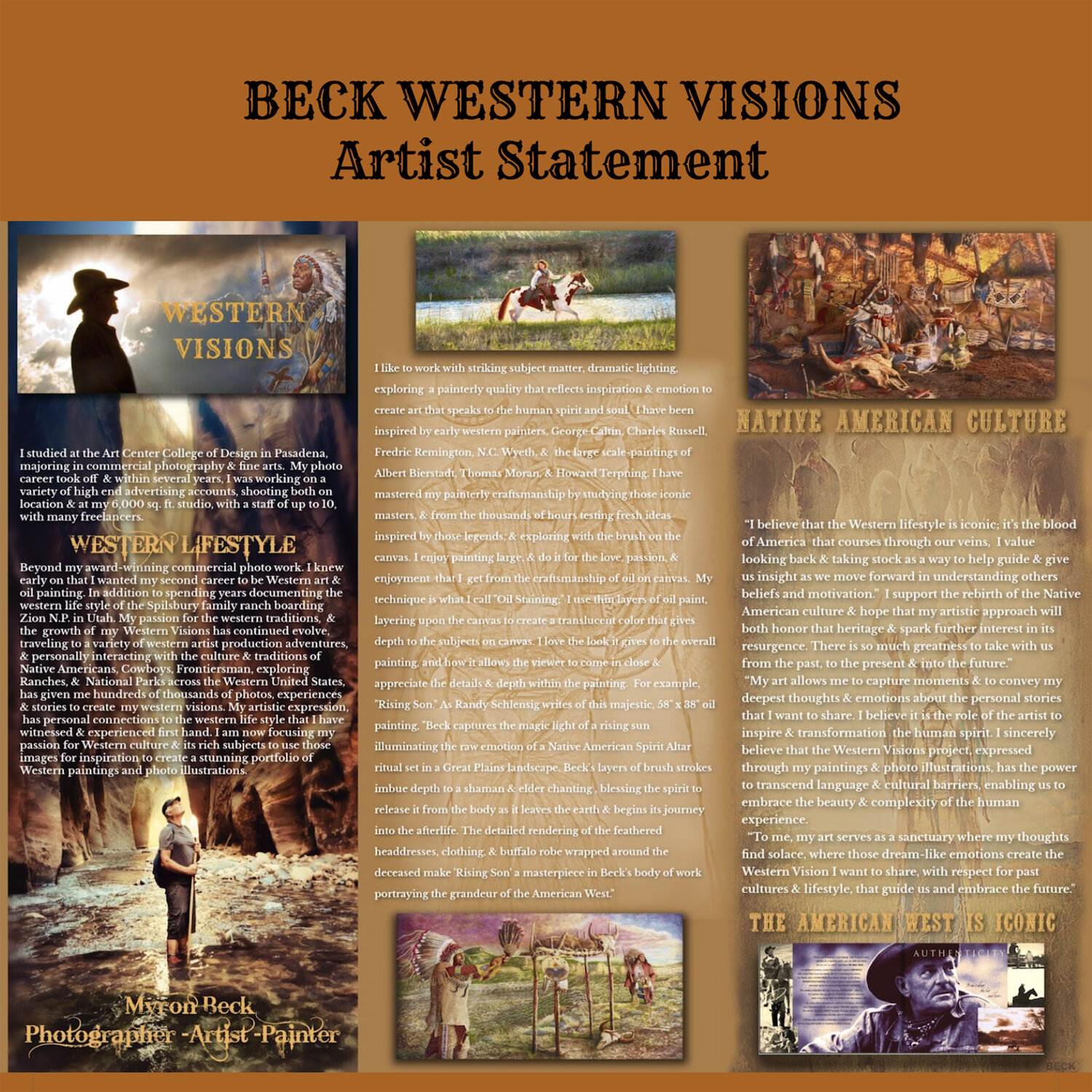 Artist Statement Myron Beck Western Visions