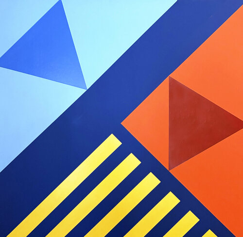 Triangle Tryst von Lenny Giteck, Malerei kaufen auf Singulart