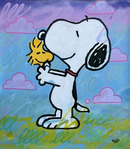Snoopy and woodstock par Alessandro Chindamo, Peinture en vente sur Singulart