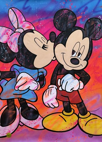Kiss Mickey by Alessandro Chindamo, Painting for Sale on Singulart