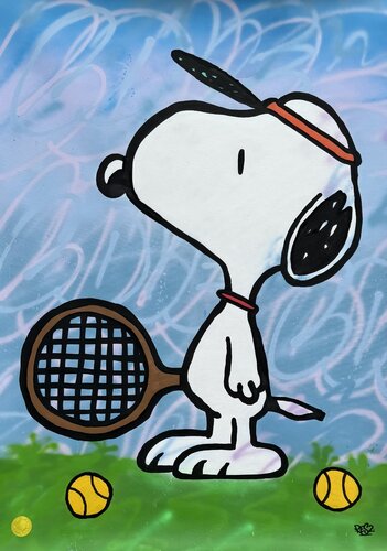 Snoopy plays tennis de Alessandro Chindamo, Pintura a la venta en Singulart