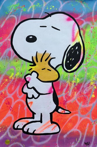 Snoopy and woodstock by Alessandro Chindamo, Painting for Sale on Singulart