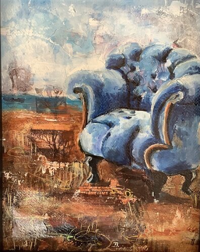 Armchair Travel de Denise Livingstone, Pintura a la venta en Singulart