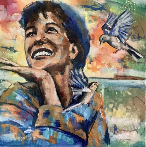 Colors of Happiness van Denise Livingstone, Schilderij te koop op Singulart