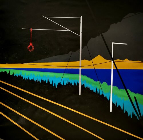 the NYSE line (what choice do you make?_1 / quadriptych) de Lucien Krasinski, Pintura a la venta en Singulart